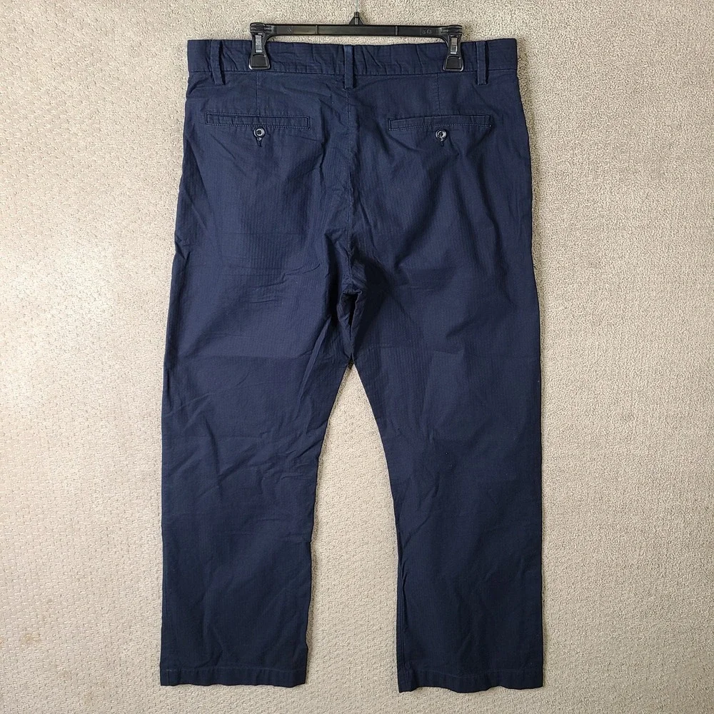 Banana Republic Pants Mens 36x30 Navy Blue Striped Chino Cotton Straight Casual